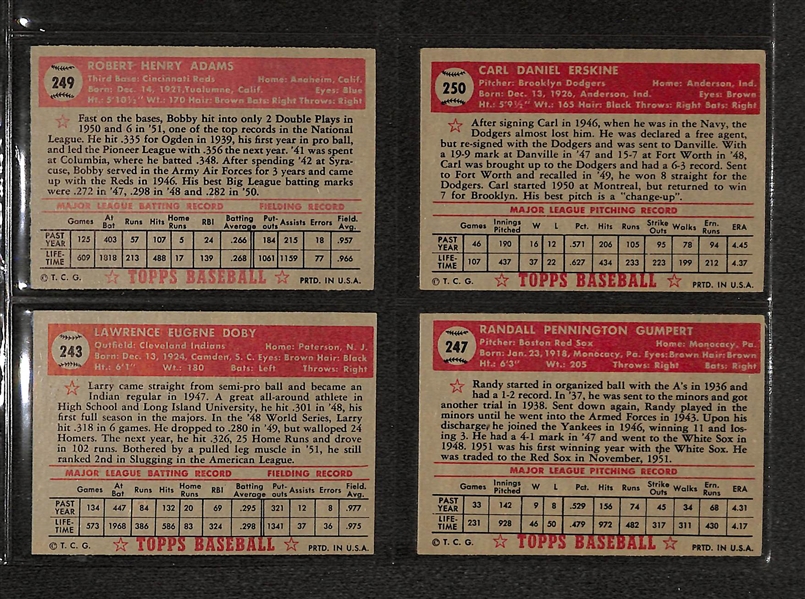 Lot Of 4 1952 Topps Baseball Cards w/ Larry Doby